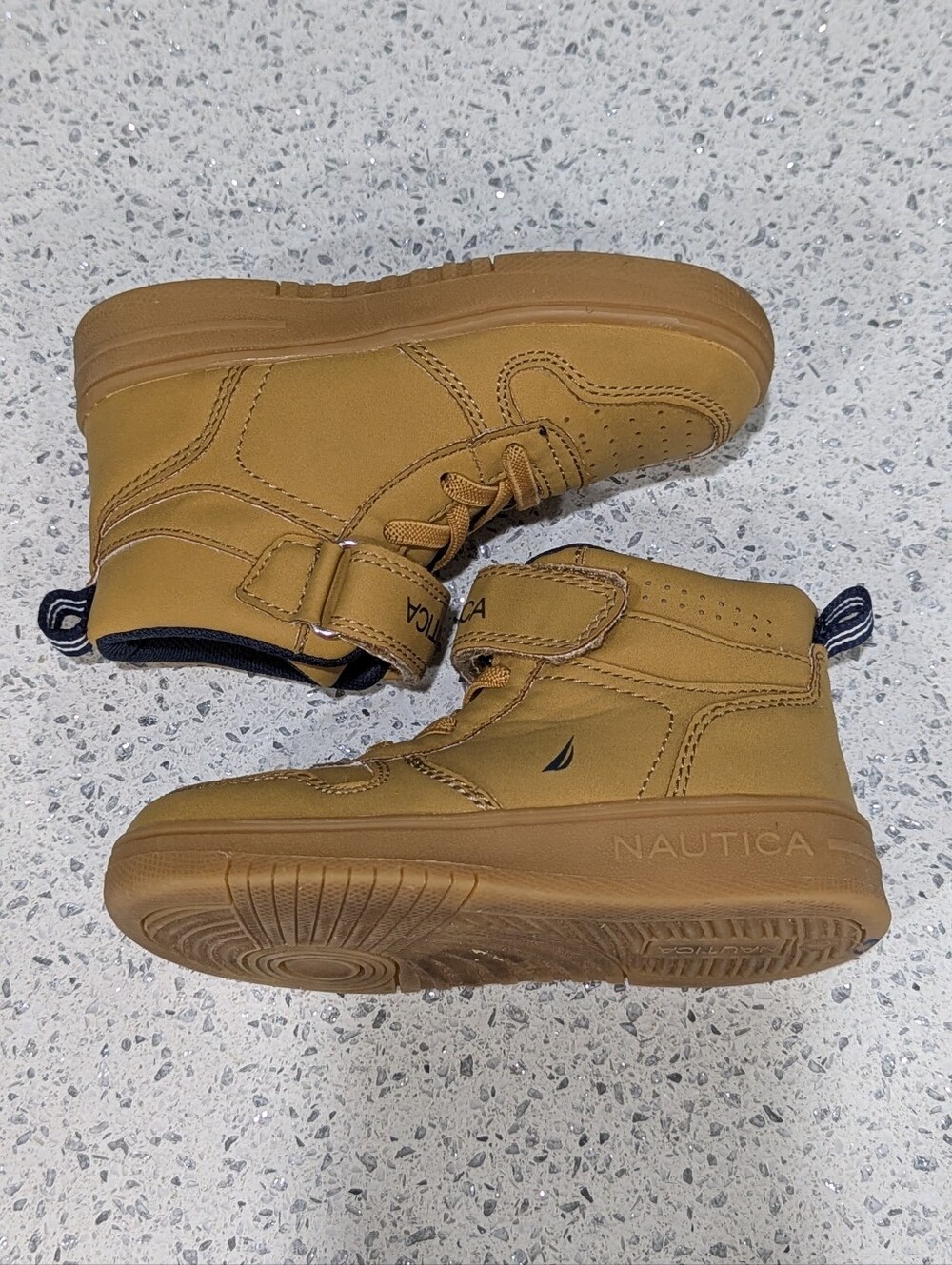 Nautica Kids Oakford Brown Tan Ankle Boots High Top Sneaker Toddler Boy Size 8; - Picture 9 of 10